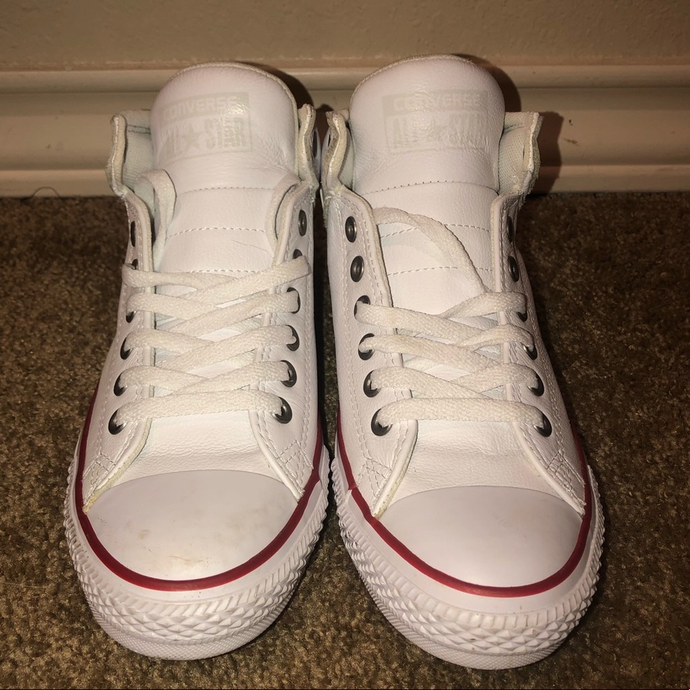 Men’s Leather White High Top Converse